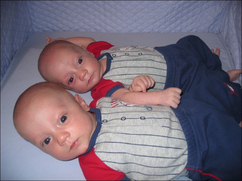 Owen & Sebastian, dressed alike